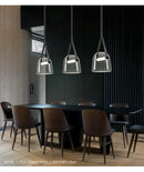 GobekUsa Glass Hanging Lamps Leather Pendant Light Fixture for Kitchen Living Room Bedroom