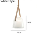 GobekUsa Glass Hanging Lamps Leather Pendant Light Fixture for Kitchen Living Room Bedroom