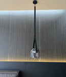 GobekUsa Glass Hanging Lamps Leather Pendant Light Fixture for Kitchen Living Room Bedroom