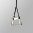 GobekUsa Glass Hanging Lamps Leather Pendant Light Fixture for Kitchen Living Room Bedroom
