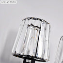 GobekUsa Modern Clear Glass Conic Wall Lamp - 1/2-Bulb Black Sconce Lighting with Crystal Decor