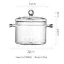GobekUsa Glass Cooking Pot - Heat-Resistant Stove Pot for Boiling Water, Cooking Noodles, and Making Soup