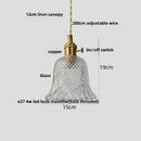 GobekUsa Clear Glass Copper Pendant Lights Adjustable Modern Wire Nordic Vanity Light