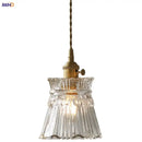 GobekUsa Clear Glass Copper Pendant Lights Adjustable Modern Wire Nordic Vanity Light