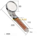 Modern clear glass crystal anion handheld shower head bathroom filter by Decorbites