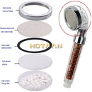 Modern clear glass crystal anion handheld shower head bathroom filter by Decorbites
