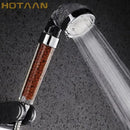 Modern clear glass crystal anion handheld shower head bathroom filter by Decorbites