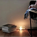 GobekUsa Clear Ice Cube LED Table Lamp for Modern Bedroom Decor