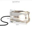 GobekUsa Clear Ice Cube LED Table Lamp for Modern Bedroom Decor