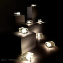 GobekUsa Clear Ice Cube LED Table Lamp for Modern Bedroom Decor