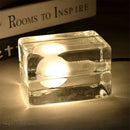 GobekUsa Clear Ice Cube LED Table Lamp for Modern Bedroom Decor