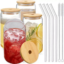 GobekUsa Glass Cup Set with Bamboo Lid: Bubble Tea, Coffee, Wine, Milk Tea Mug.
