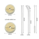 GobekUsa Glass Cup Set with Bamboo Lid: Bubble Tea, Coffee, Wine, Milk Tea Mug.