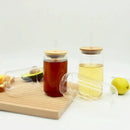 GobekUsa Glass Cup Set with Bamboo Lid: Bubble Tea, Coffee, Wine, Milk Tea Mug.