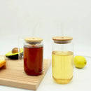 GobekUsa Glass Cup Set with Bamboo Lid: Bubble Tea, Coffee, Wine, Milk Tea Mug.