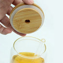 GobekUsa Glass Cup Set with Bamboo Lid: Bubble Tea, Coffee, Wine, Milk Tea Mug.