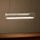 GobekUsa Clear Glass Cylinder Chandelier | Modern Indoor Suspension Light