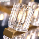 GobekUsa Modern Clear Glass Cylinder Island Light Fixture - 10 Head Gold Suspension Pendant for Restaurants