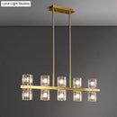 GobekUsa Modern Clear Glass Cylinder Island Light Fixture - 10 Head Gold Suspension Pendant for Restaurants