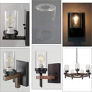 Modern clear glass cylinder lamp shade for bathroom vanity light by Decorbites