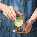 Modern clear glass drinkware cup set kitchen tumblers by Decorbites