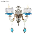 GobekUsa Modern Clear Glass Floral Wall Light with Chrome Finish Sconce Lamp