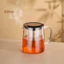 Modern clear glass flower teapot with infuser – kitchen tea set by Decorbites