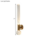 GobekUsa Modern Clear Glass LED Nordic Wall Light in Gold for Bedroom