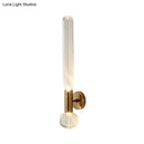 GobekUsa Modern Clear Glass LED Nordic Wall Light in Gold for Bedroom
