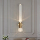GobekUsa Modern Clear Glass LED Nordic Wall Light in Gold for Bedroom