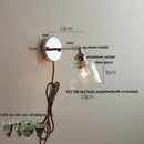 GobekUsa Clear Glass LED Wall Lamp Pull Chain Switch Modern Up Down Rotatable Stair Light Fixtures