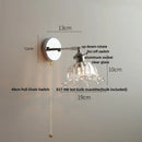 GobekUsa Clear Glass LED Wall Lamp Pull Chain Switch Modern Up Down Rotatable Stair Light Fixtures