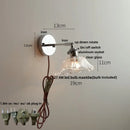 GobekUsa Clear Glass LED Wall Lamp Pull Chain Switch Modern Up Down Rotatable Stair Light Fixtures