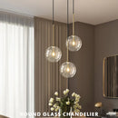 Modern Clear Glass Pendant Light With Gold Finish