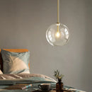 Modern Clear Glass Pendant Light With Gold Finish
