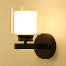 GobekUsa Modern Clear Glass Sconce Lighting - 1 Light Wall Mounted Fixture in Black/Chrome