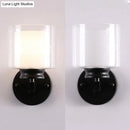 GobekUsa Modern Clear Glass Sconce Lighting - 1 Light Wall Mounted Fixture in Black/Chrome