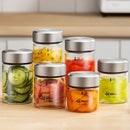 Modern clear glass sealed jug kitchen storage jar with stainless lid by Decorbites
