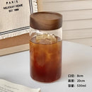 Modern clear glass tea cup with wood lid kitchen coffee jar by Decorbites