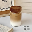 Modern clear glass tea cup with wood lid kitchen coffee jar by Decorbites