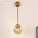 GobekUsa Modern Clear Glass Wall Light with Flower Deco Cloth and Silver/Gold Finish