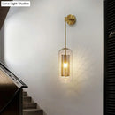 GobekUsa Modern Clear Glass Wall Sconce Light with Wire Mesh - 1 Head Stairway Fixture
