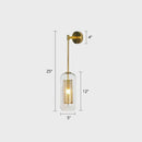 GobekUsa Modern Clear Glass Wall Sconce Light with Wire Mesh - 1 Head Stairway Fixture