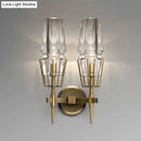 GobekUsa Modern Clear Glass Wall Sconce – Tapered Design, Gold Finish, 1/2 Mount Lights