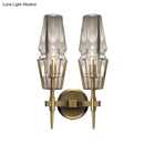 GobekUsa Modern Clear Glass Wall Sconce – Tapered Design, Gold Finish, 1/2 Mount Lights