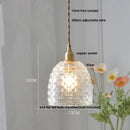 GobekUsa Glass LED Pendant Lamp, Modern Nordic Style, Adjustable 2m Wire, Copper Socket
