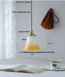 GobekUsa Glass LED Pendant Lamp, Modern Nordic Style, Adjustable 2m Wire, Copper Socket