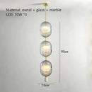 GobekUsa Clear Gray Amber Glass Pendant Light with Marble Gold Metal Finish