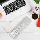 Modern clear & gray desk organizer cable box – bedroom charging case by Decorbites