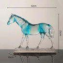 GobekUsa Clear Horse Resin Sculpture Decorative Figurine Home Decoration